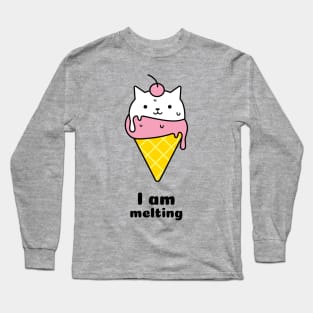 I am melting cat kitty ice cream summer Long Sleeve T-Shirt